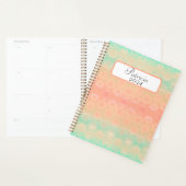 Groen, perzik, meloen en koraal geometrisch planner (Display)