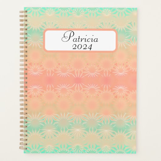 Groen, perzik, meloen en koraal geometrisch planner (Voorkant)