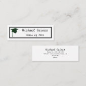 Groen Pet - Afstuderen naam invoegen Kaarten Mini Visitekaartje (Voorkant / Achterkant)