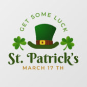 Groen Pet en klaver St Patrick's Day Raamsticker (Vel)