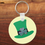 Groen pet en zilverklaver voor St. Patrick's day Sleutelhanger (Voorkant)