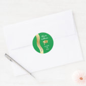 Groen | Pet "Gold Afstuderen Wave Afstudeerder" Ronde Sticker (Envelop)