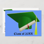 Groen Pet High School Afstuderen Kaart (Voorkant / Achterkant)