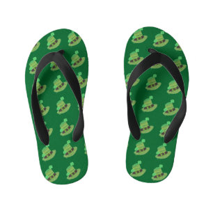 Groen pet kinder teenslippers van chevron leprecha