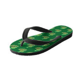 Groen pet kinder teenslippers van chevron leprecha (Schuin)