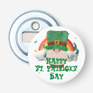 Groen pet met geluk Shamrock St. Patrick's Day Button Flesopener