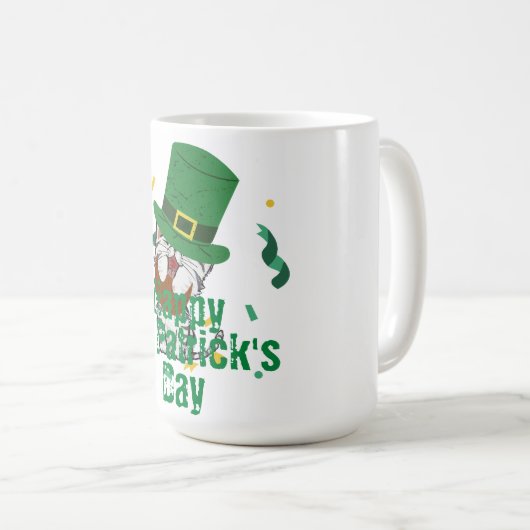 Groen pet met geluk Shamrock St. Patrick's Day Koffiemok (Voorkant rechts)