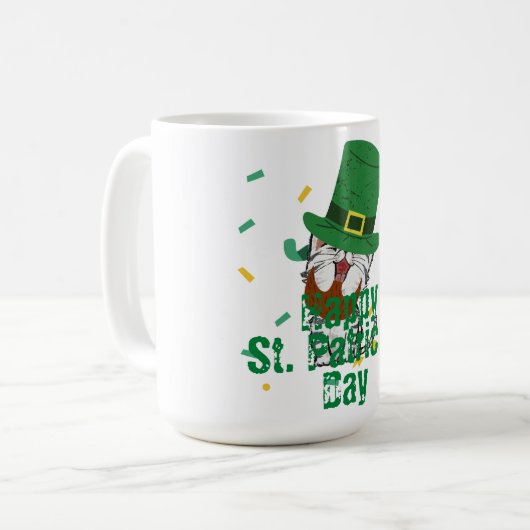 Groen pet met geluk Shamrock St. Patrick's Day Koffiemok (Voorkant links)