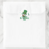 Groen pet met geluk Shamrock St. Patrick's Day Ronde Sticker (Tas)