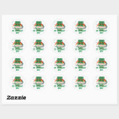 Groen pet met geluk Shamrock St. Patrick's Day Ronde Sticker (Vel)