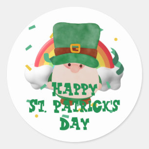 Groen pet met geluk Shamrock St. Patrick's Day Ronde Sticker