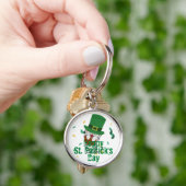 Groen pet met geluk Shamrock St. Patrick's Day Sleutelhanger (Hand)