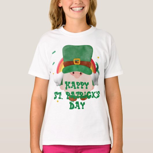 Groen pet met geluk Shamrock St. Patrick's Day T-shirt (Voorkant)