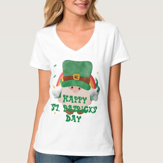 Groen pet met geluk Shamrock St. Patrick's Day T-shirt (Voorkant)