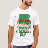 Groen pet met geluk Shamrock St. Patrick's Day T-shirt (Voorkant)