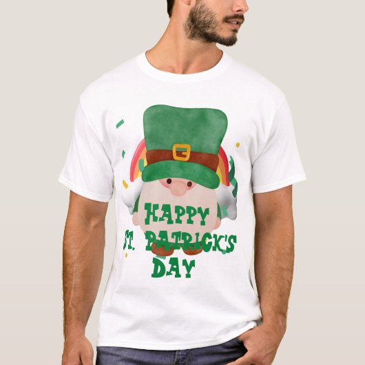 Groen pet met geluk Shamrock St. Patrick's Day T-shirt (Voorkant)
