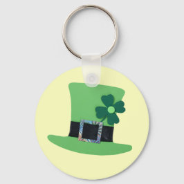 Groen pet met klaver voor St. Patrick's day Sleutelhanger