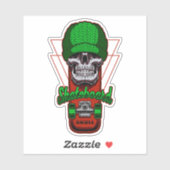 Groen Pet Schull Brown Skateboard 4" Kus Cut Vinyl Sticker (Vel)
