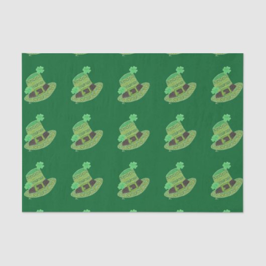 Groen pet van chevron leprechaun tissuepapier (Voorkant)