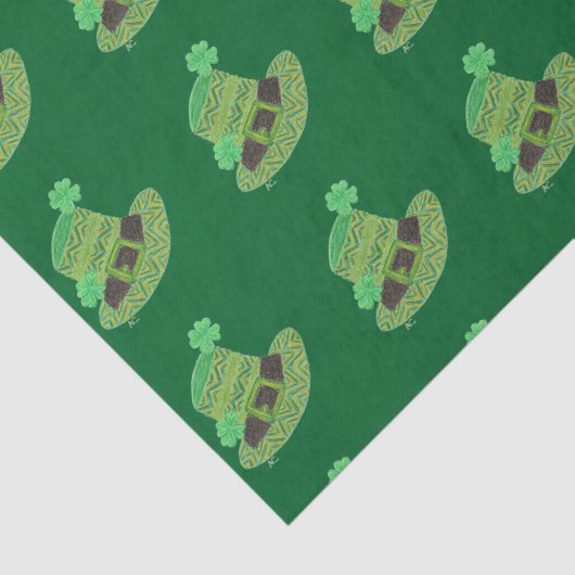Groen pet van chevron leprechaun tissuepapier (Detail)