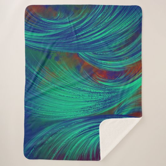 Groen - Phoenix Feathers Sherpa Deken (Voorkant)