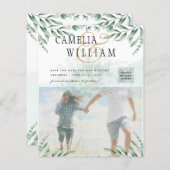 Groen PHOTO TROUWKAART Eucalyptus (Voorkant / Achterkant)