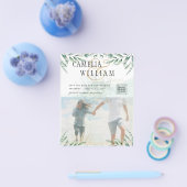 Groen PHOTO TROUWKAART Eucalyptus Flyer (Enkel)