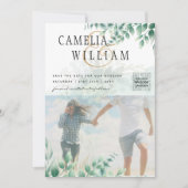 Groen PHOTO TROUWKAART Eucalyptus Kaart (Voorkant)