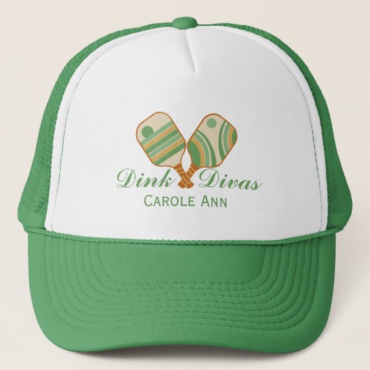 Groen Pickleball Team Trucker Pet (Voorkant)
