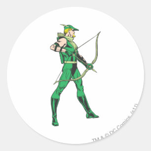 Groen pijlprofiel ronde sticker
