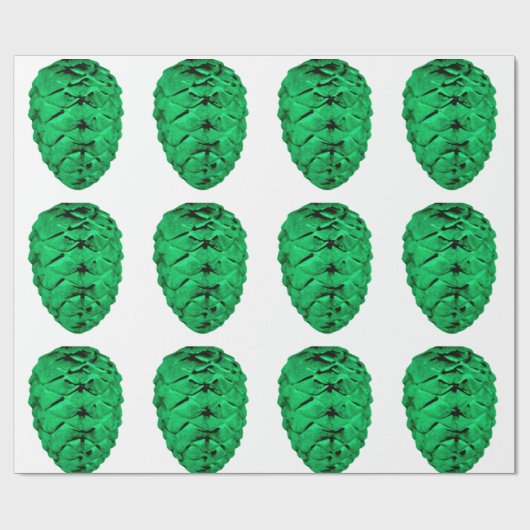 Groen Pinecones Inpakpapier (Vlak)