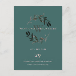 GROEN PINK ROSE GOLD FOLIAGE WREATS BEWAREN DE DAT AANKONDIGINGSKAART