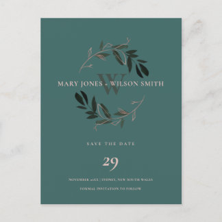GROEN PINK ROSE GOLD FOLIAGE WREATS BEWAREN DE DAT AANKONDIGINGSKAART