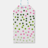 GROEN PINK WHITE POLKA DOTS CADEAULABEL (Voorkant)
