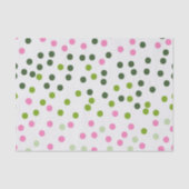 GROEN PINK WHITE POLKA DOTS TISSUEPAPIER (Voorkant)