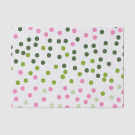 GROEN PINK WHITE POLKA DOTS TISSUEPAPIER