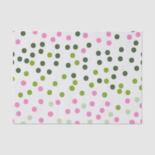 GROEN PINK WHITE POLKA DOTS TISSUEPAPIER