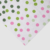 GROEN PINK WHITE POLKA DOTS TISSUEPAPIER (Detail)