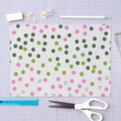GROEN PINK WHITE POLKA DOTS TISSUEPAPIER (Craft)