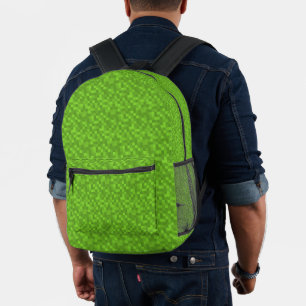 Groen Pixelpatroon Retro 8-Bit Gaming Bedrukte Rugzak