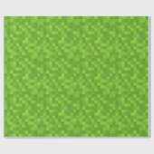 Groen Pixelpatroon Retro 8-Bit Gaming Cadeaupapier (Vlak)