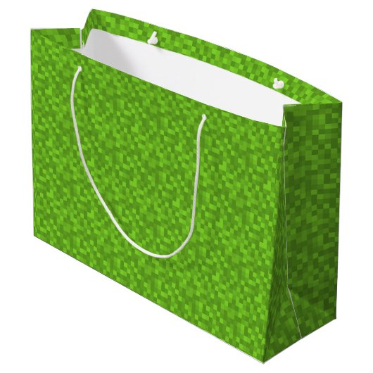 Groen Pixelpatroon Retro 8-Bit Gaming Groot Cadeauzakje (Achterkant Gekanteld)