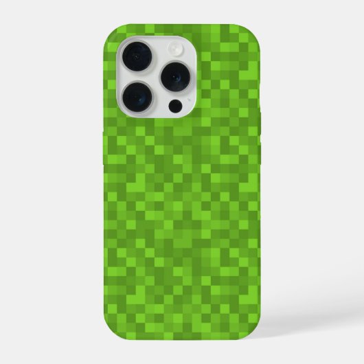 Groen Pixelpatroon Retro 8-Bit Gaming iPhone Hoesje (Achterkant)