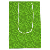 Groen Pixelpatroon Retro 8-Bit Gaming Medium Cadeauzakje (Achterkant)