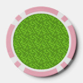 Groen Pixelpatroon Retro 8-Bit Gaming Poker Chips (Achterkant)