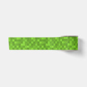 Groen Pixelpatroon Retro 8-Bit Gaming Satijnen Lint (Voorkant)