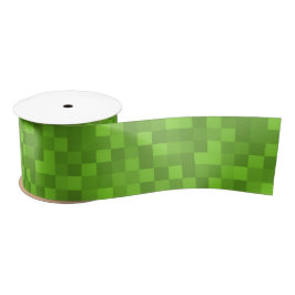 Groen Pixelpatroon Retro 8-Bit Gaming Satijnen Lint