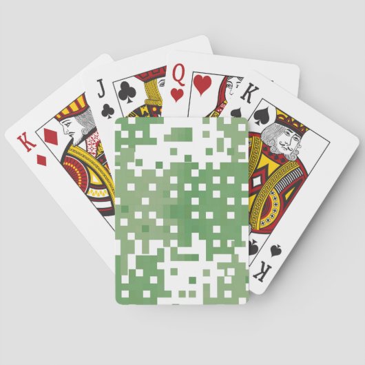 Groen pixelpatroon speelkaarten (Achterkant)