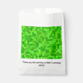 Groen Pixels Verjaardagsfeestje Bedankzakje (Voorkant)