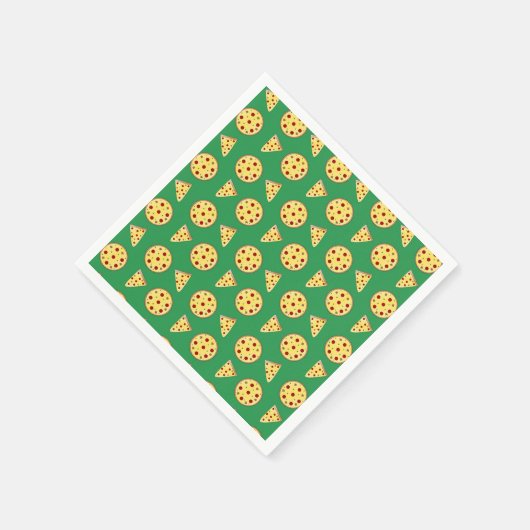 Groen pizzapatroon servetten (Hoek)